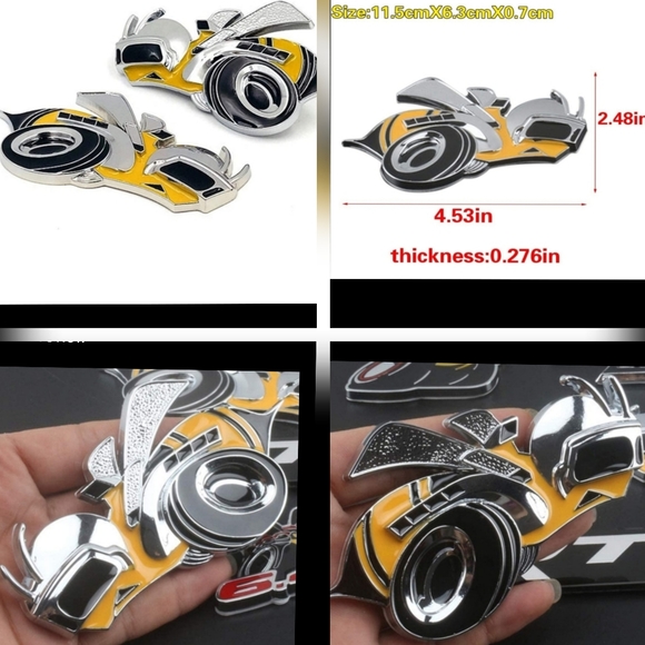 2  metal Bee badge emblems for Hemi SRT Scat Pack Dodge Challenger.Grill Avail… - Picture 1 of 5